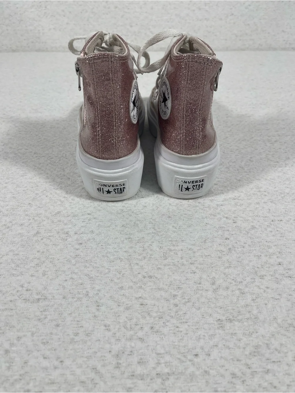 Converse All Star, Platform High, Glitter Sneakers Rose Pink, Size 1. SKU#0469